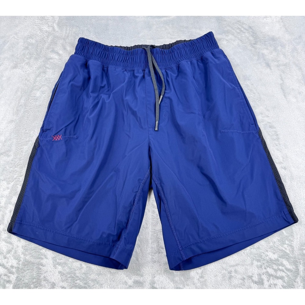 Rhone Shorts Mens No Size Tag (S) Blue Drawstring Performance Gym Workout Active